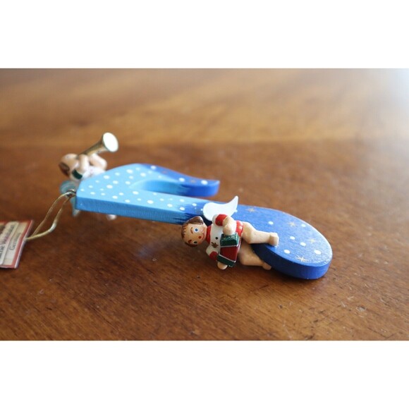 KAETHE WOHLFAHRT Wooden Music Note Star Ornament Angels Christmas Germany Vtg - Picture 6 of 10